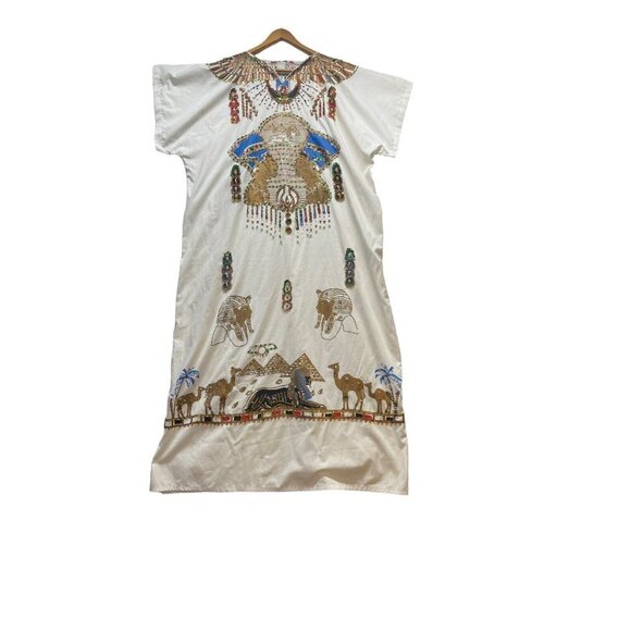 Women's Ancient Egyptian Dress Princess Costume Theater  Vtg  Embellished - Picture 1 of 16